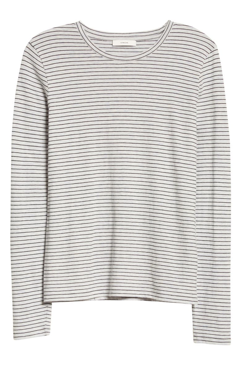 Vince Essentials Pencil Stripe Crewneck T-Shirt, Alternate, color,