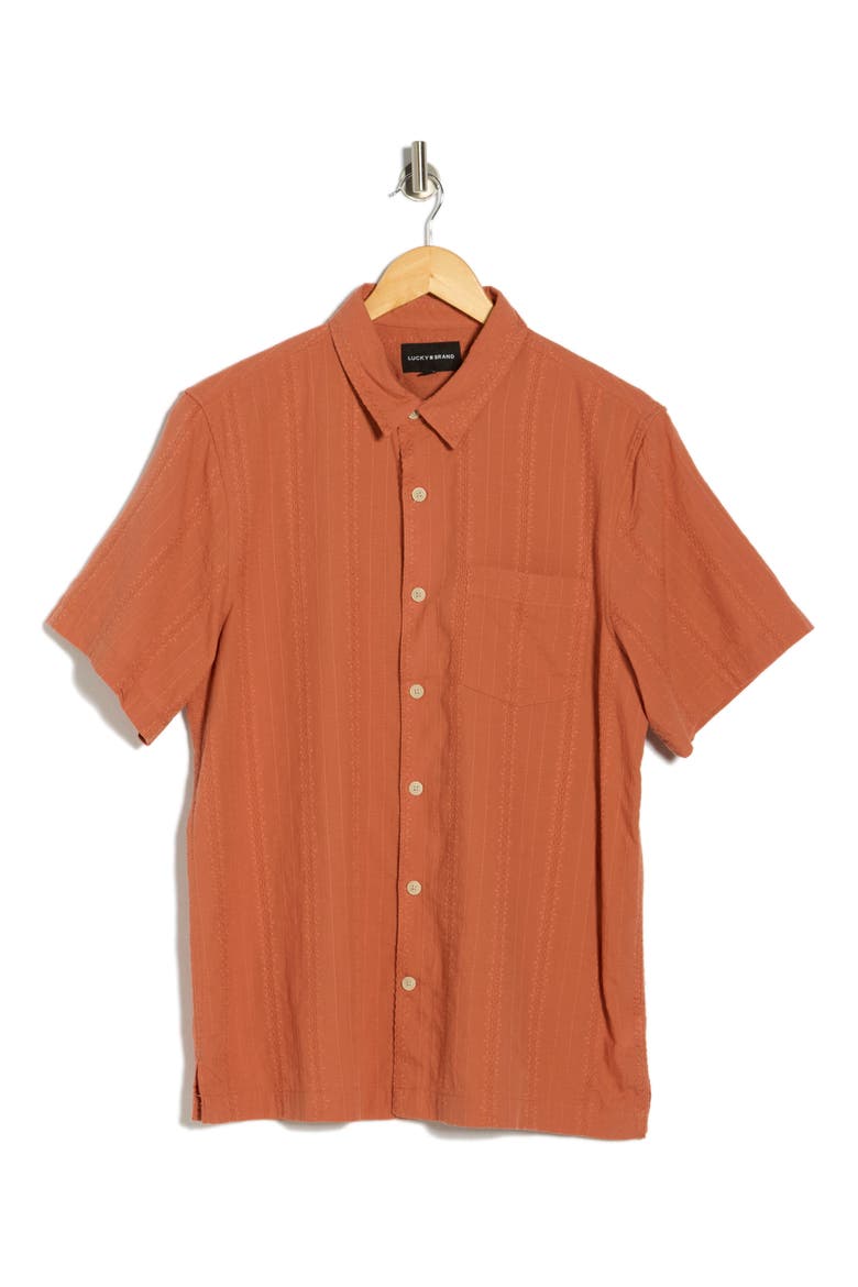 Playa Short Sleeve Button-Up Shirt, Alternate, color, ARAGON
