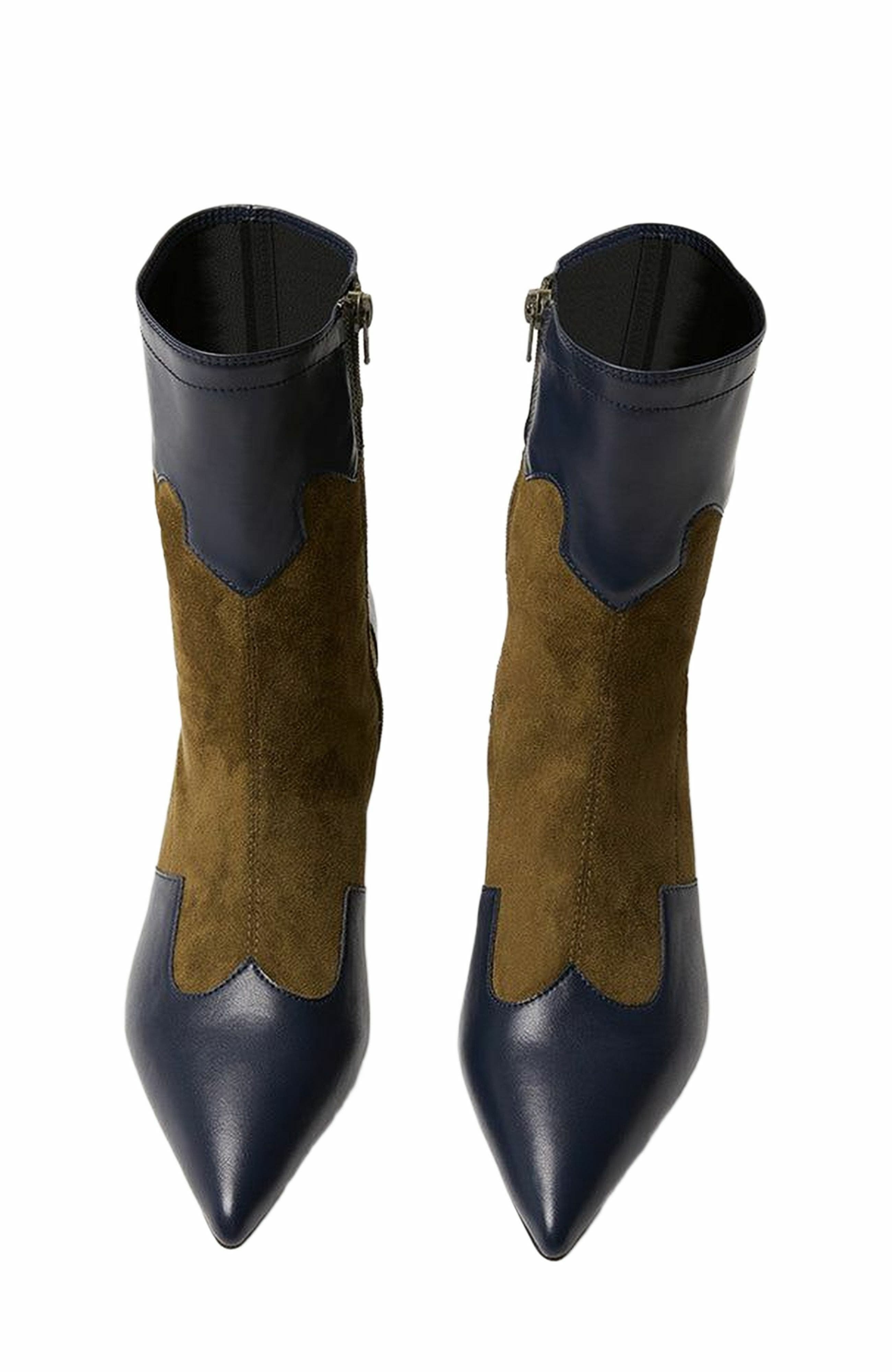 WeWoreWhat Kitten Heel Western Bootie, Alternate, color, 