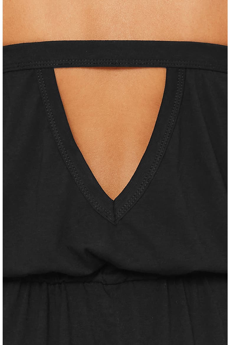 Beach Date Strapless Cover-Up Romper, Alternate, color, BLACK