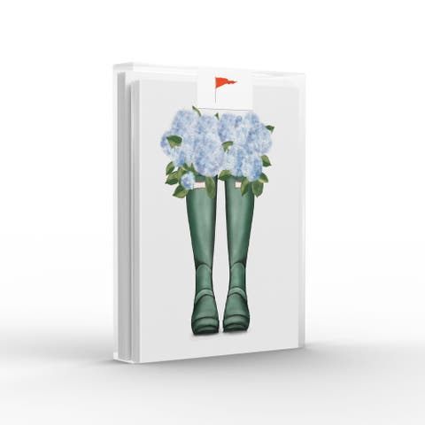Rain Boot Hydrangeas Greeting Card Pack Set