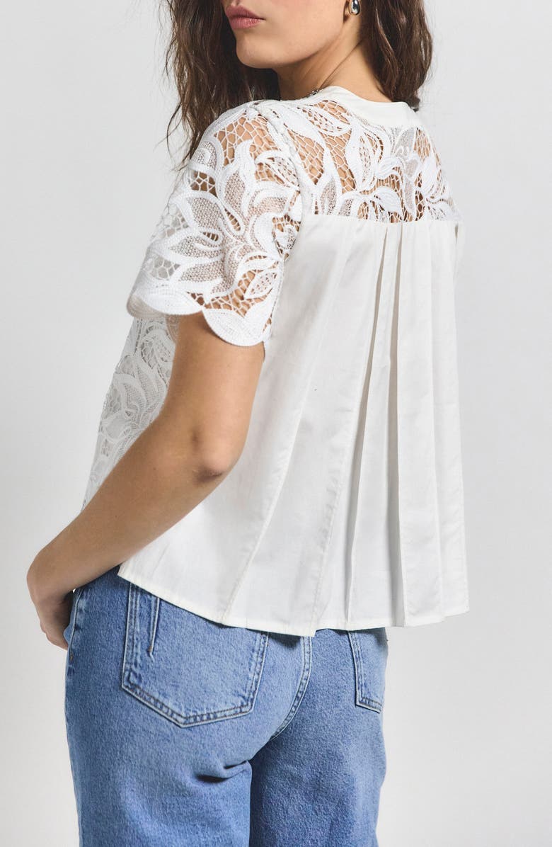 Derek Lam 10 Crosby Samaria Lace Top, Alternate, color, 