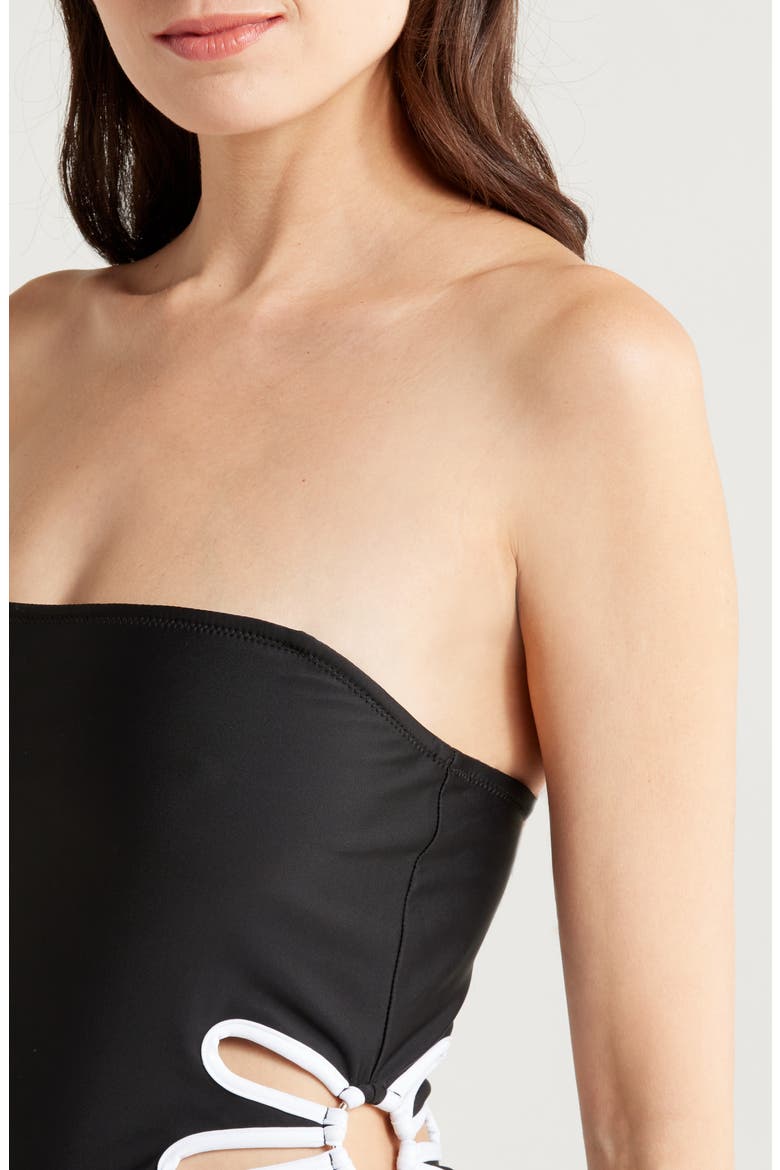 Luca Cutout One-Piece Swimsuit, Alternate, color, BLACK/ WHITE CUTOUT