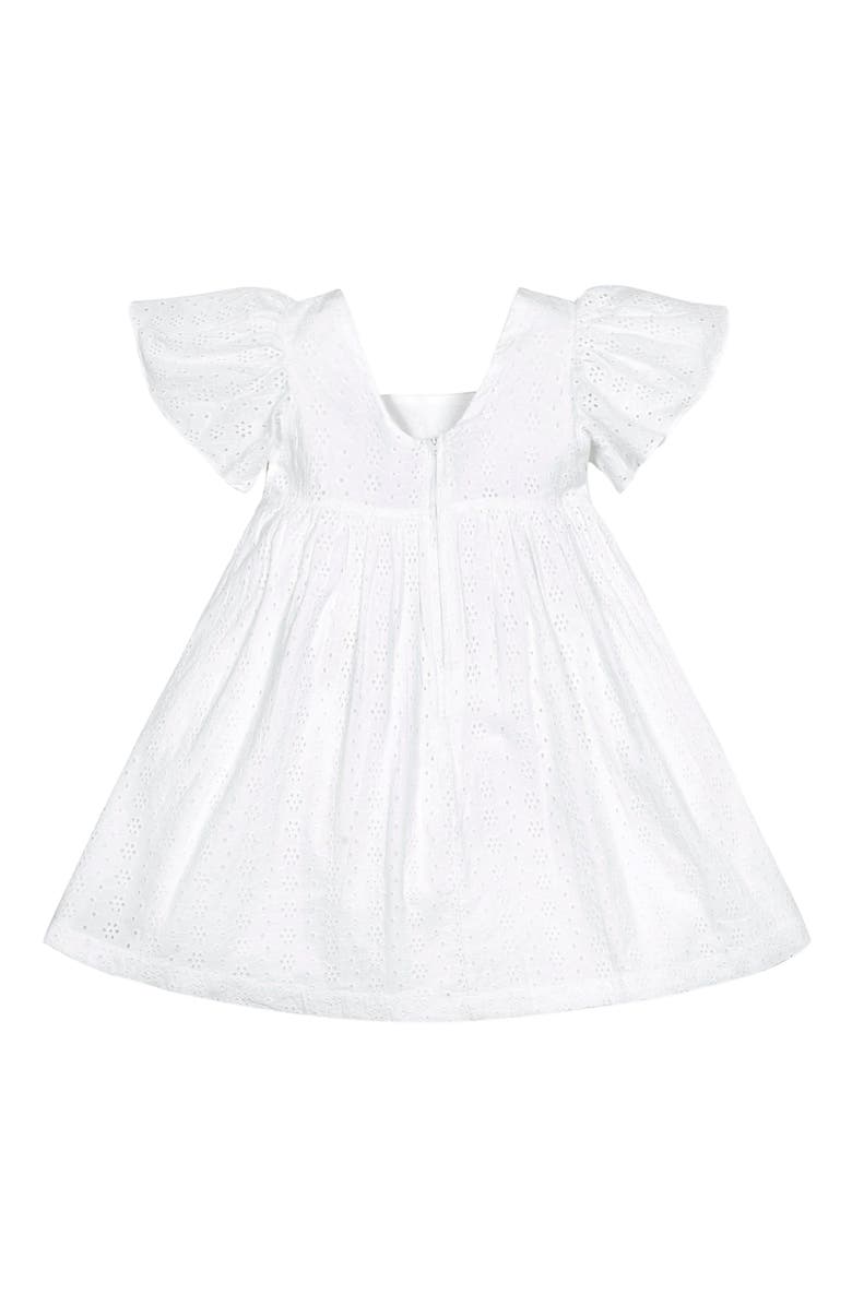 Hope & Henry Baby Girls' Organic Flutter Sleeve Eyelet Dress, Infant, Alternate, color, 