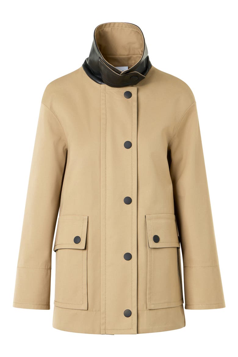 Water Resistant Jacket, Alternate, color, BEIGE-BLACK-RED