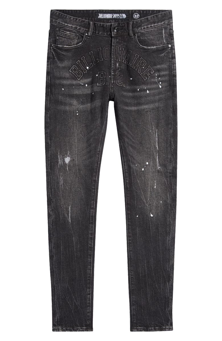 Billionaire Boys Club Trek Ripped Paint Splatter Slim Fit Jeans, Main, color, 