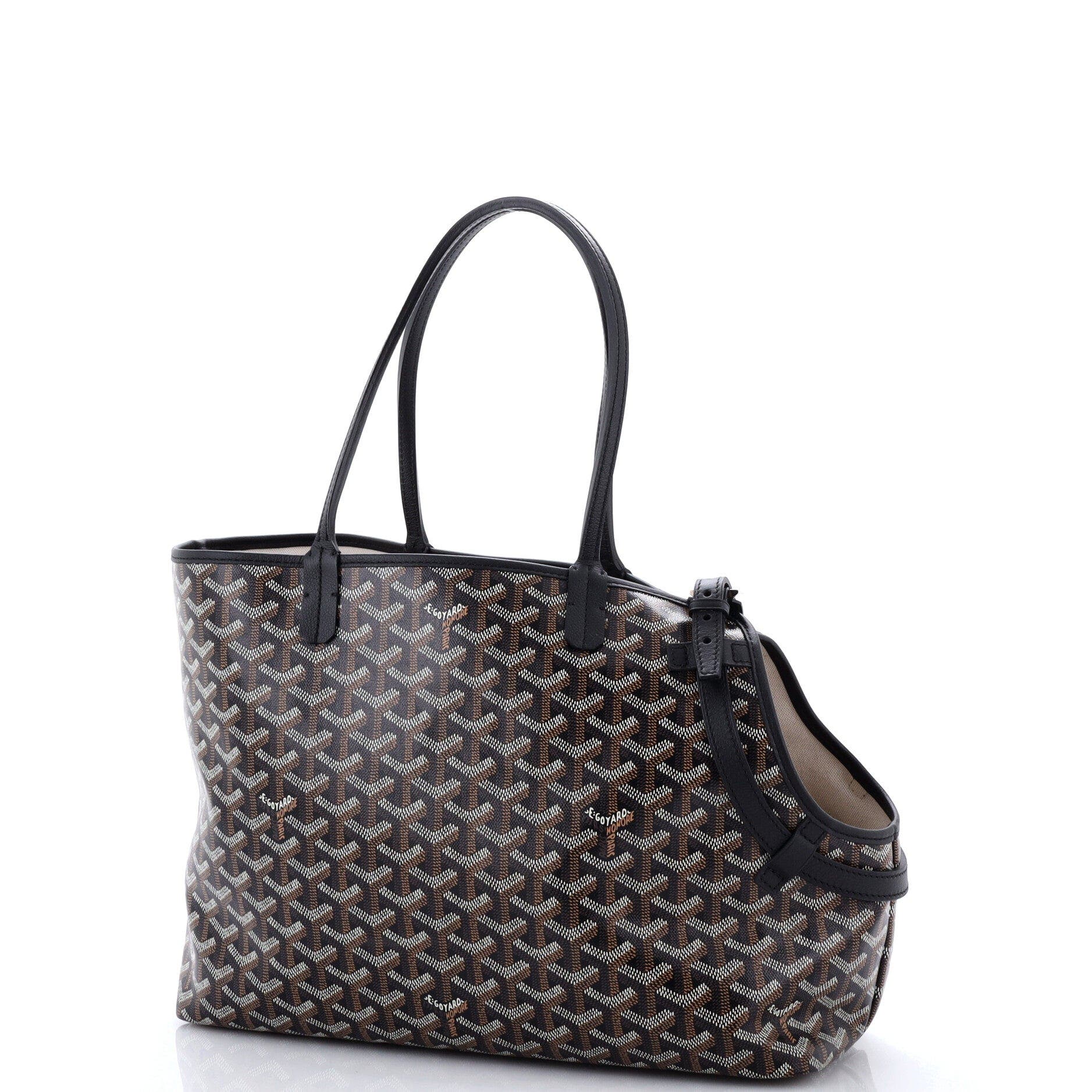 Chien Gris Pet Carrier Tote Coated Canvas, Alternate, color, Black