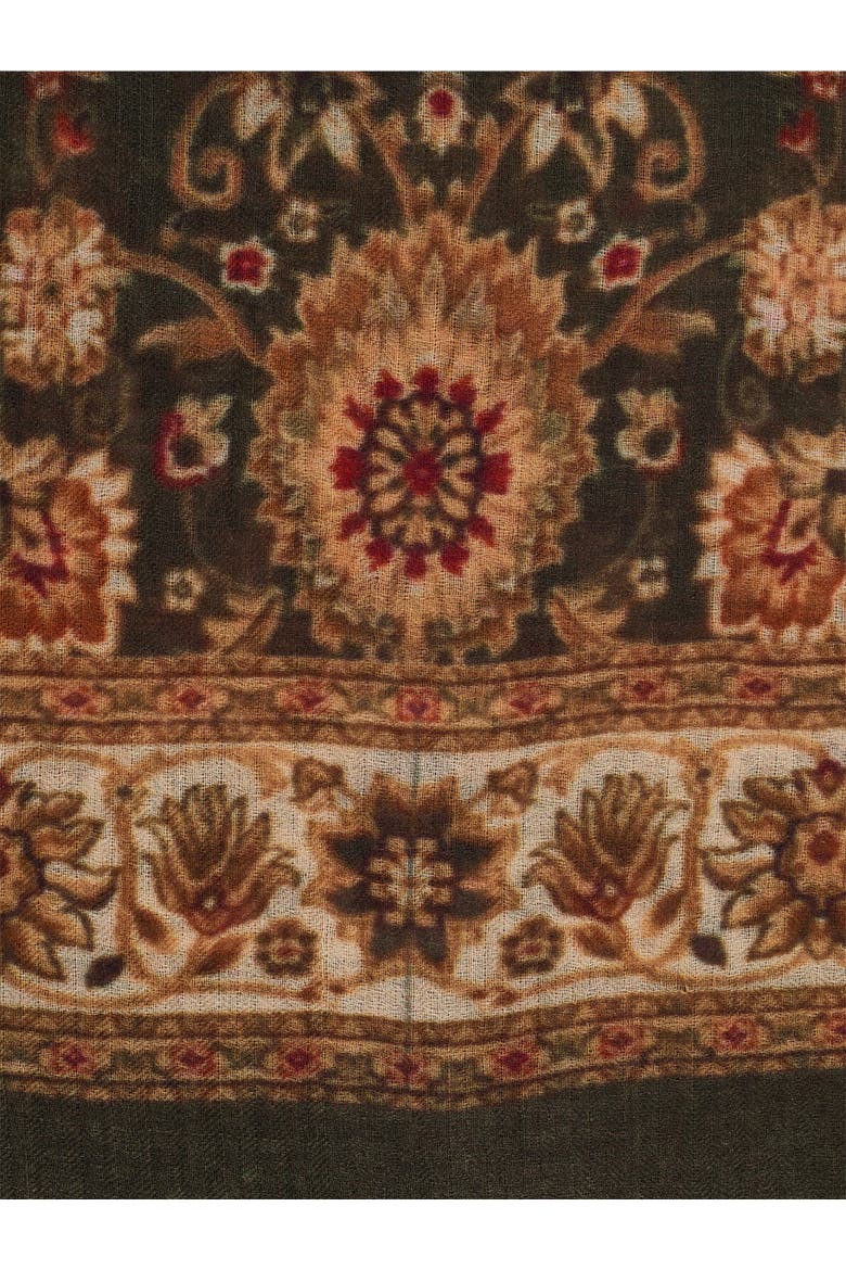 Sandy Floral Print Scarf, Alternate, color, Khaki Green