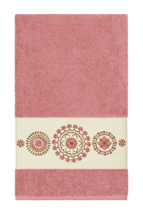 Isabell Embellished Bath Towel - Tea Rose