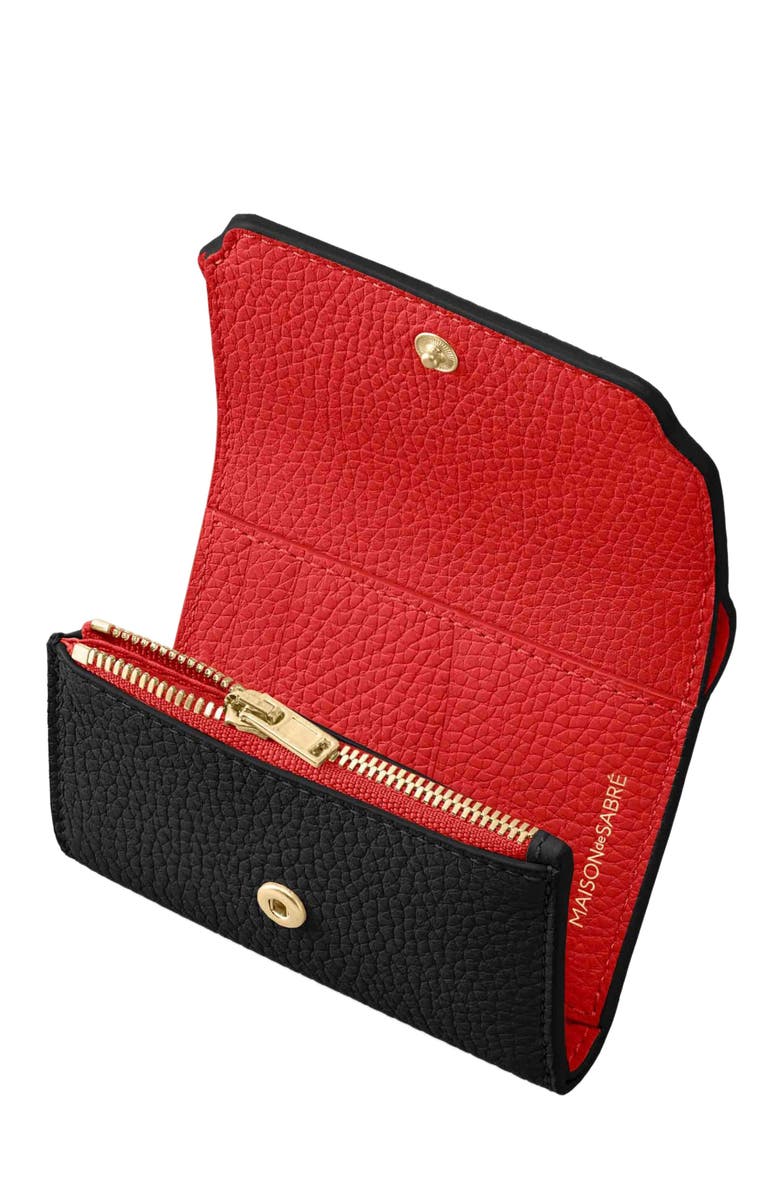 MAISON de SABRÉ Leather Trifold Wallet, Alternate, color, Rouge Noir