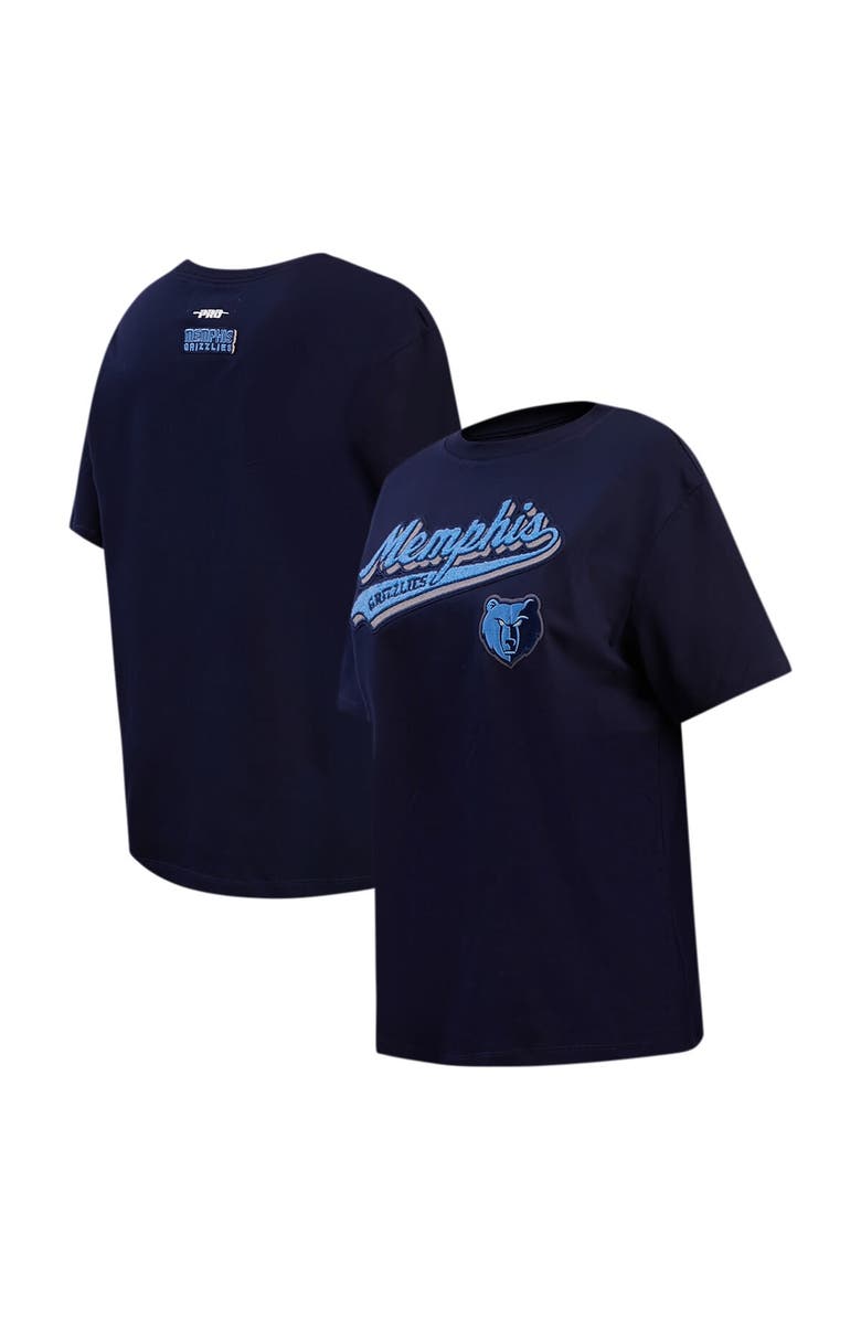 PRO STANDARD Women's Pro Standard Navy Memphis Grizzlies Script Boyfriend T-Shirt, Main, color, Navy