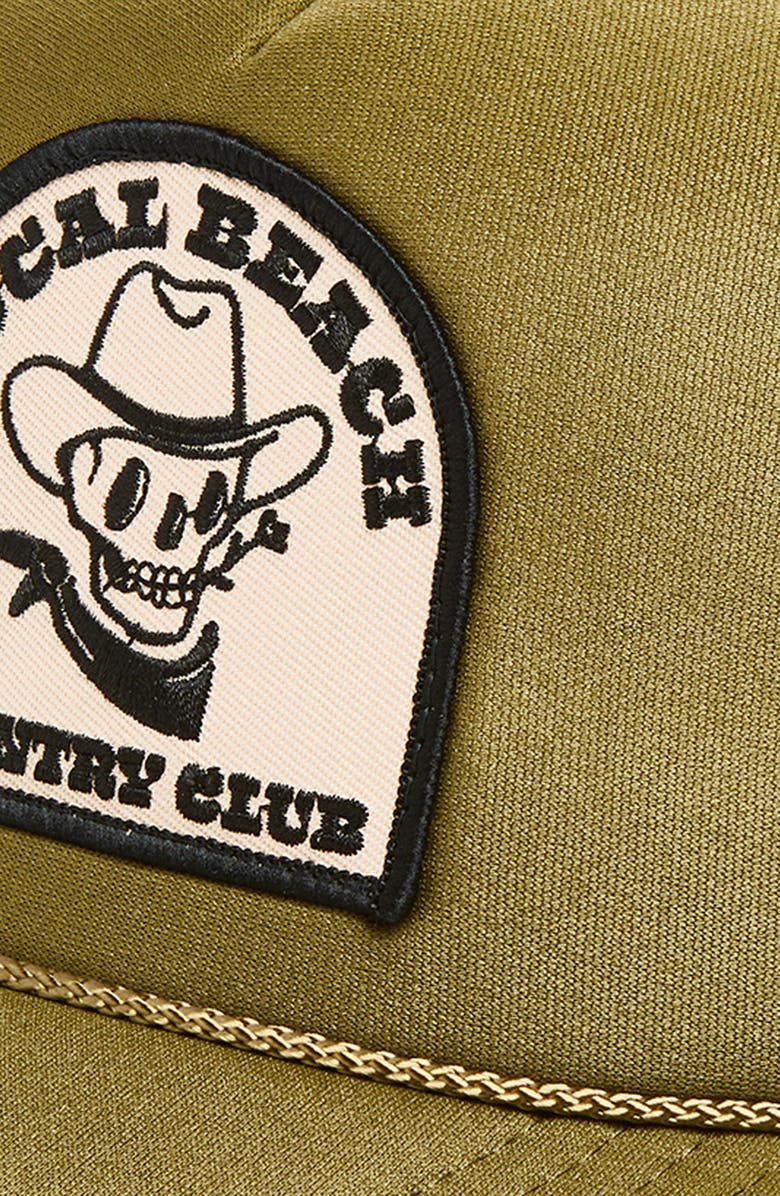 Local Beach Country Club Trucker Hat, Alternate, color, Dark Olive
