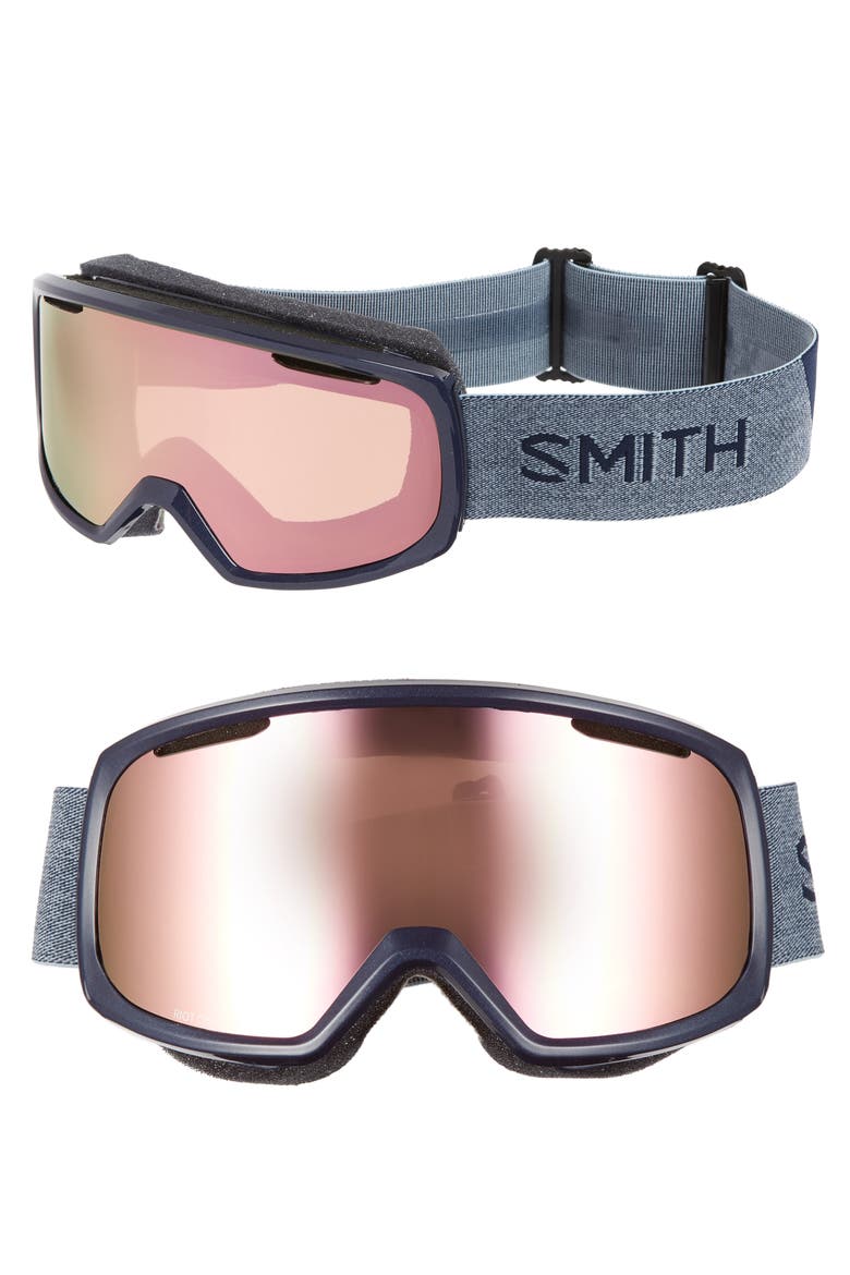 Riot Chromapop 180mm Snow/Ski Goggles, Main, color, NAVY/ MIRRORED BROWN