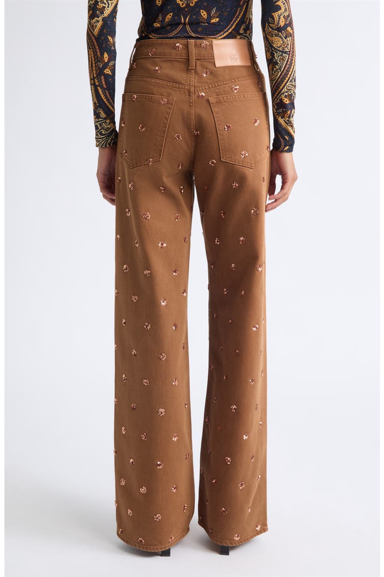 The Willow Embellished Wide Leg Jeans, Alternate, color, EMBELLISHED UMBER