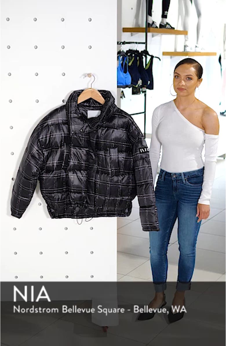 Grid Check Puffer Jacket, sales video thumbnail