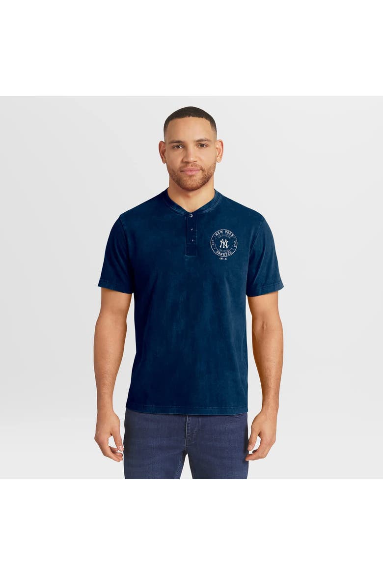 Men's Darius Rucker Collection by Fanatics  Navy New York Yankees Washed Henley Shirt, Main, color, Navy