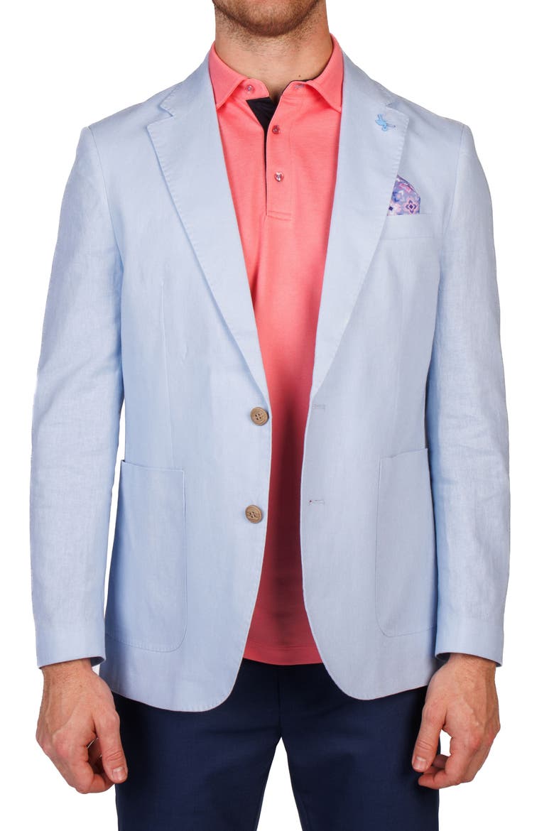 Linen Blend Sport Coat, Alternate, color, LIGHT BLUE