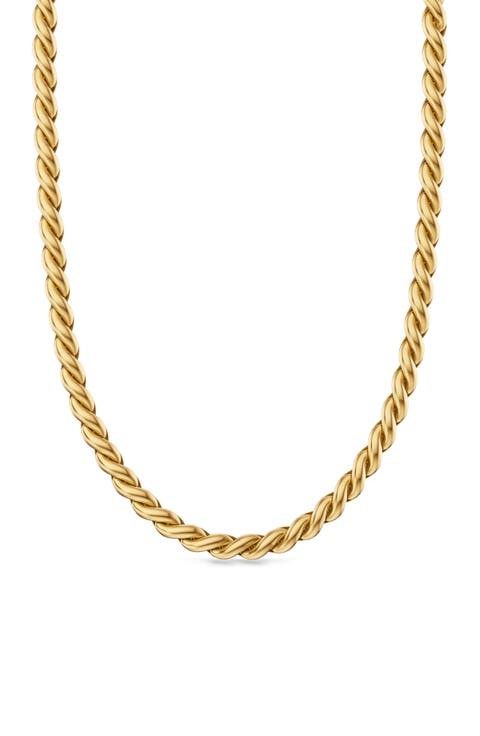 Men's Sculpted Cable 18k Gold Chain Necklace