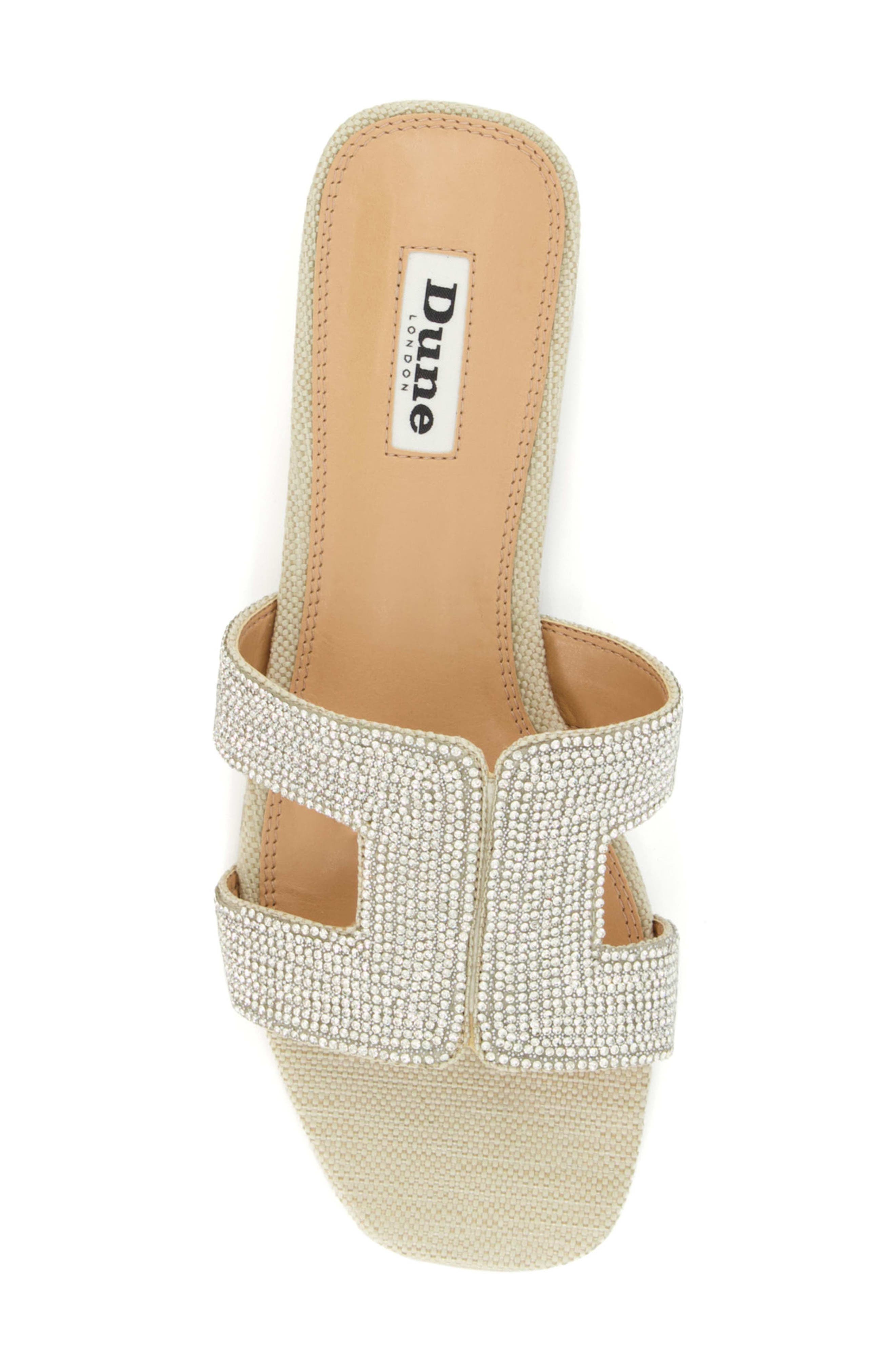 Dune London Loupe Slide Sandal, Alternate, color, Silver