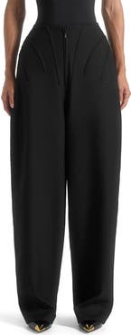 Manière De Voir Rena High Waisted Corset Sculptural Trousers
