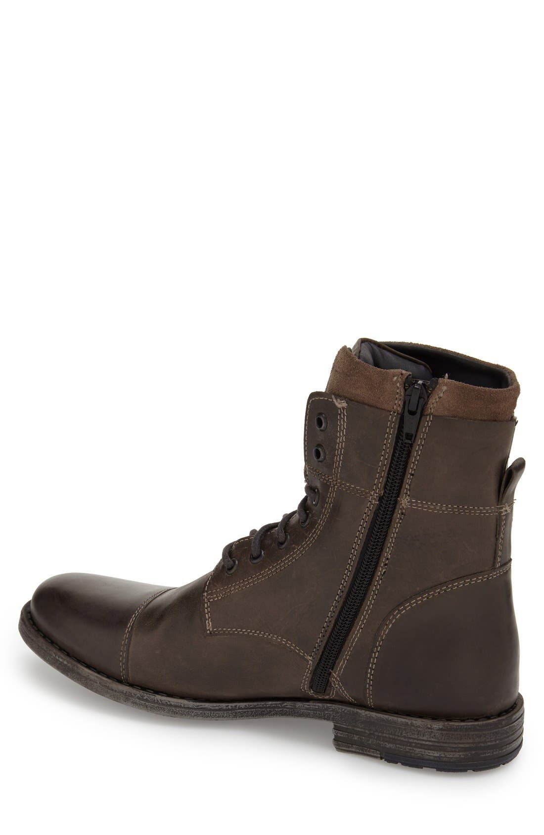'Steer the Wheel' Lace-Up Boot, Alternate, color, GREY LEATHER