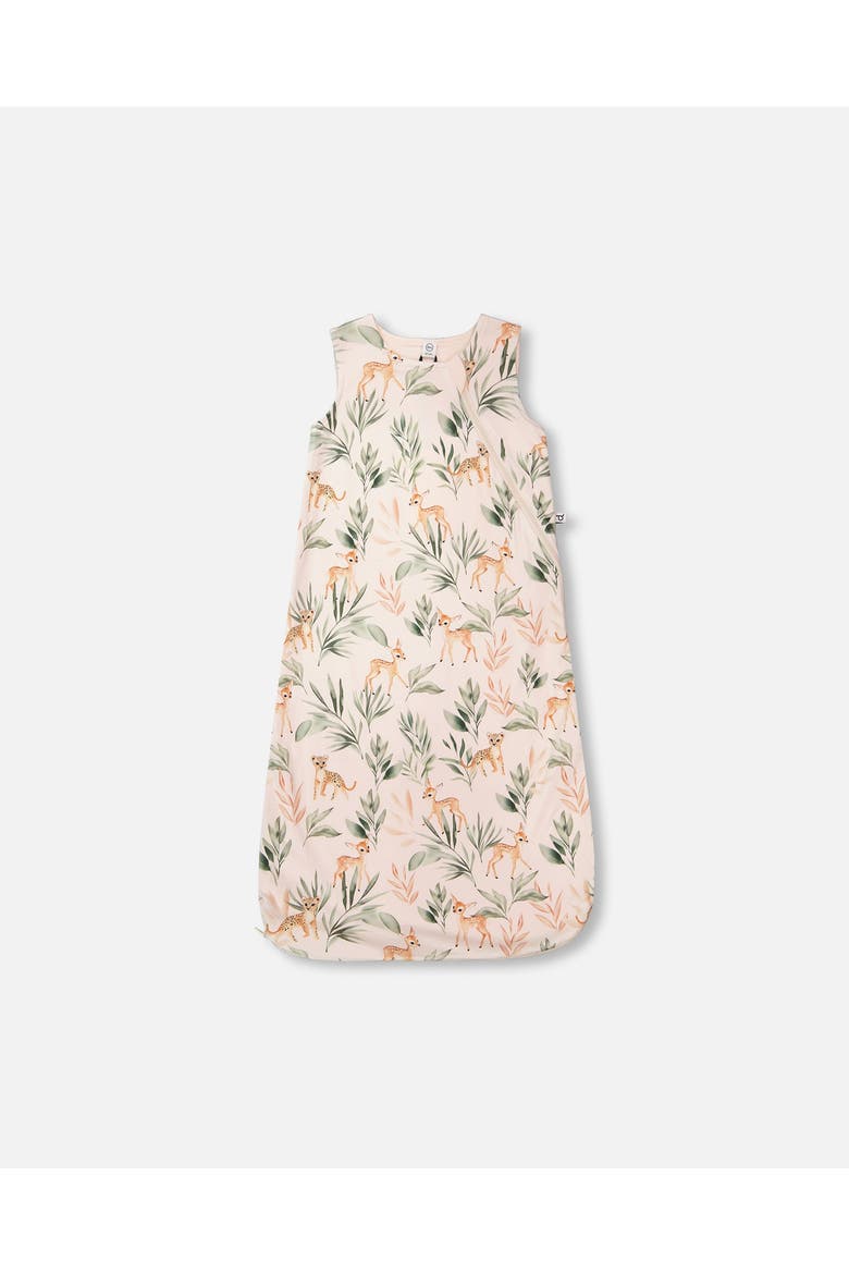 Organic Cotton Jersey Muslin Deer Printed Sleep Sack, Main, color, Peach Deer Print
