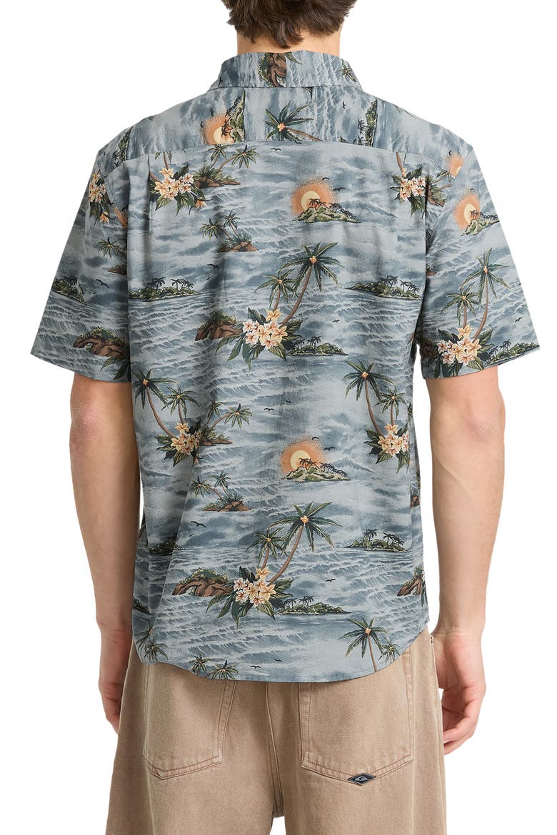 Island Breeze Classic Short Sleeve Button-Up Shirt, Alternate, color, DARK SLATE