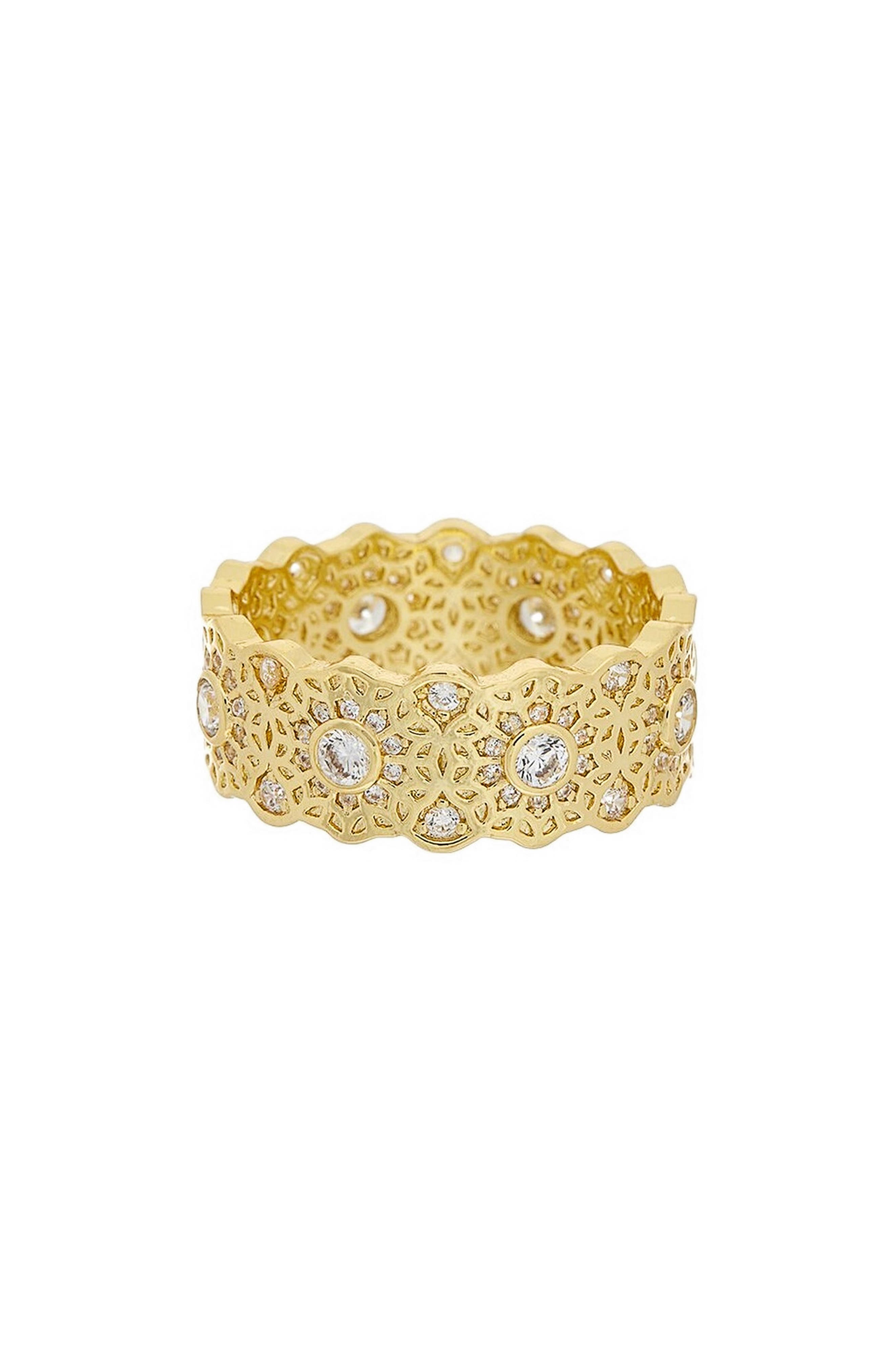 Cubic Zirconia Filigree Eternity Ring