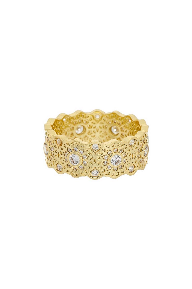 Cubic Zirconia Filigree Eternity Ring, Main, color, GOLD