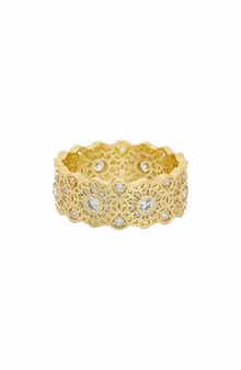 Cubic Zirconia Filigree Eternity Ring