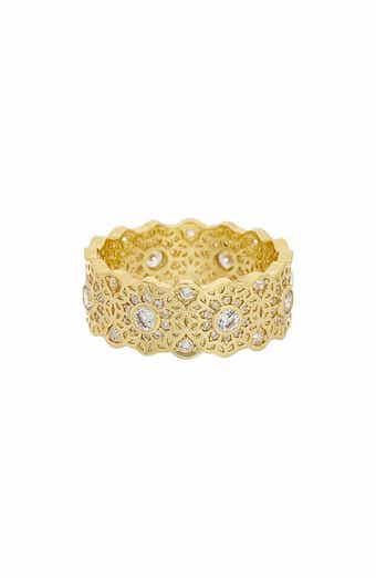 Cubic Zirconia Filigree Eternity Ring