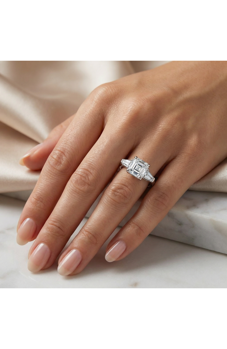 Bliss Diamond Certified 2 1/2Ct Paulina Asscher Dut Diamond Engagement Ring 14k Gold Lab Grown, Alternate, color, 14K White Gold