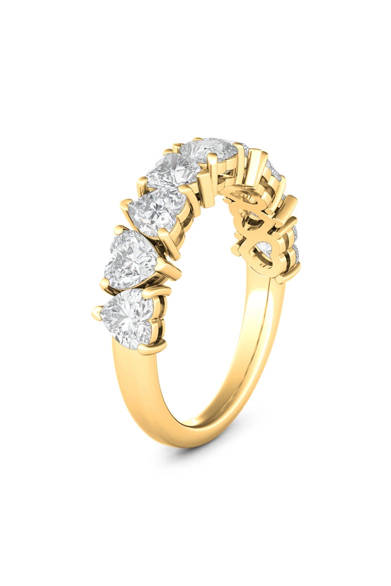 Alternating Hearts Lab Created Diamond Half Eternity Ring, Alternate, color, YELLOW GOLD