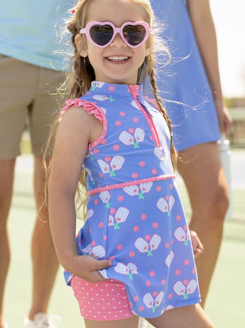 Rufflebutts Girls Upf50+ Sleeveless Zip Ruffle Sleeve Active Dress
