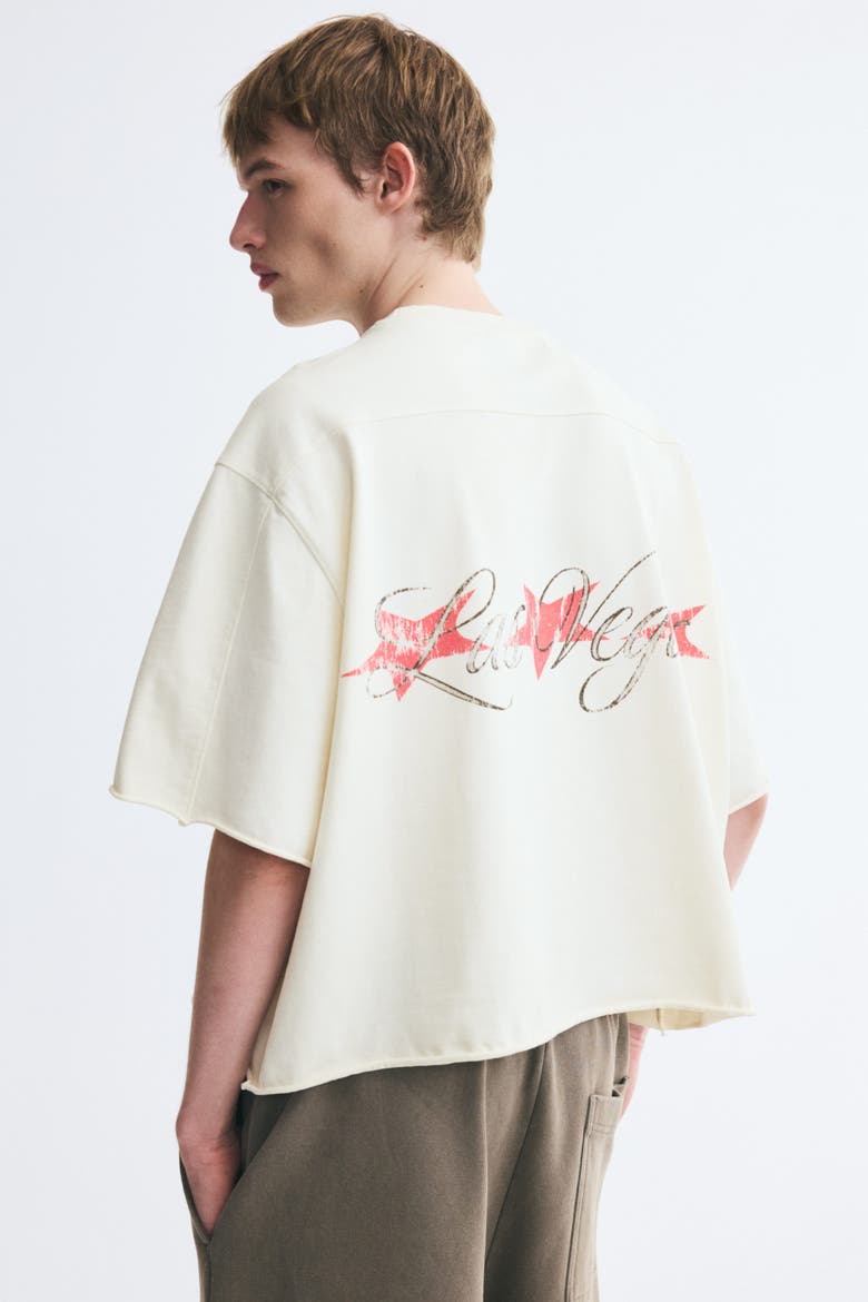 Oversized Printed Cotton T-Shirt, Alternate, color, Cream/Las Vegas