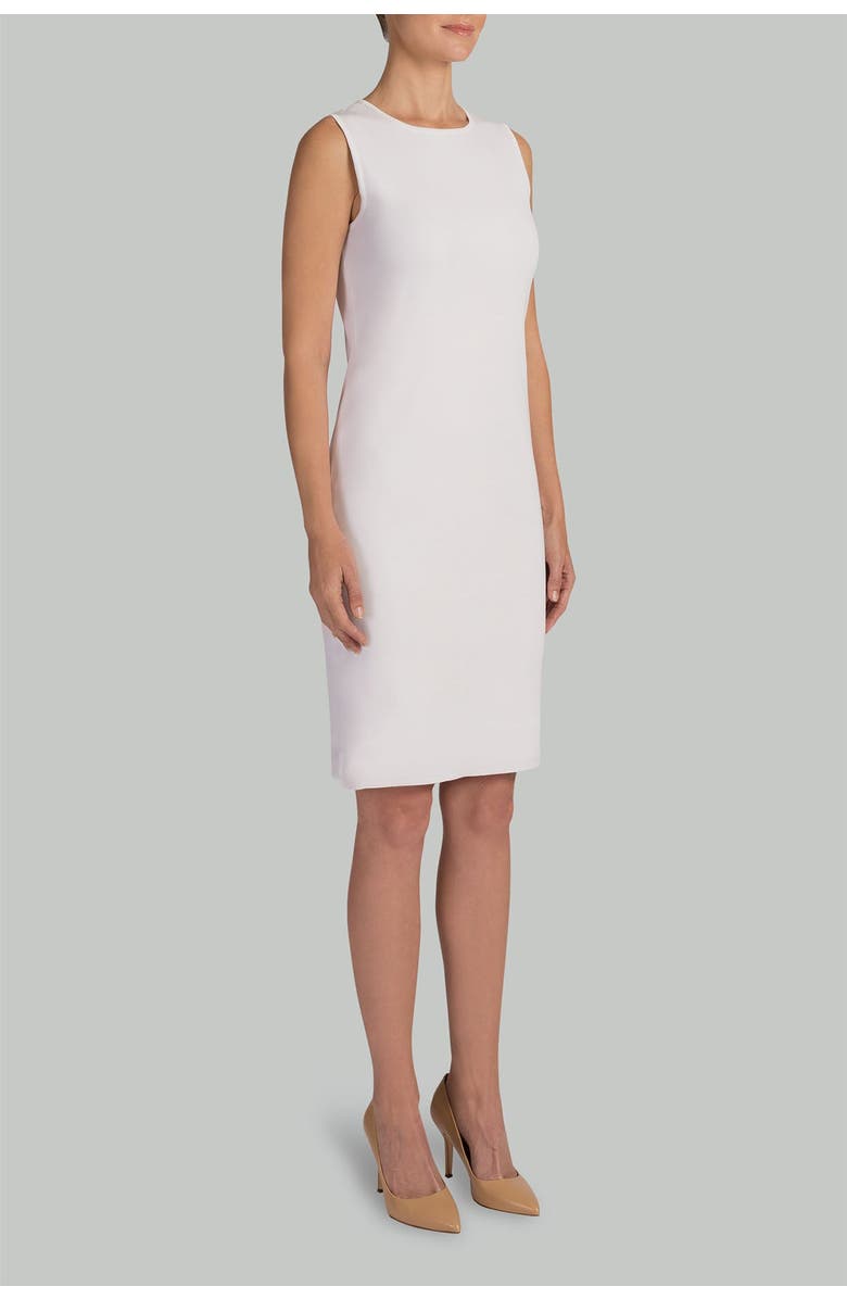 Ming Wang Lined Crew Neck Knit Dress, Alternate, color, White