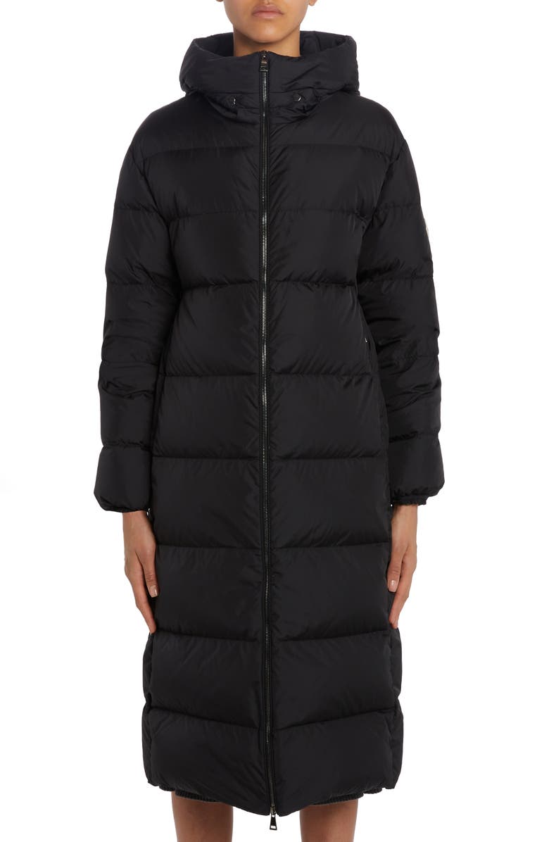 Moncler Parnaiba Hooded Down Coat, Alternate, color, Black