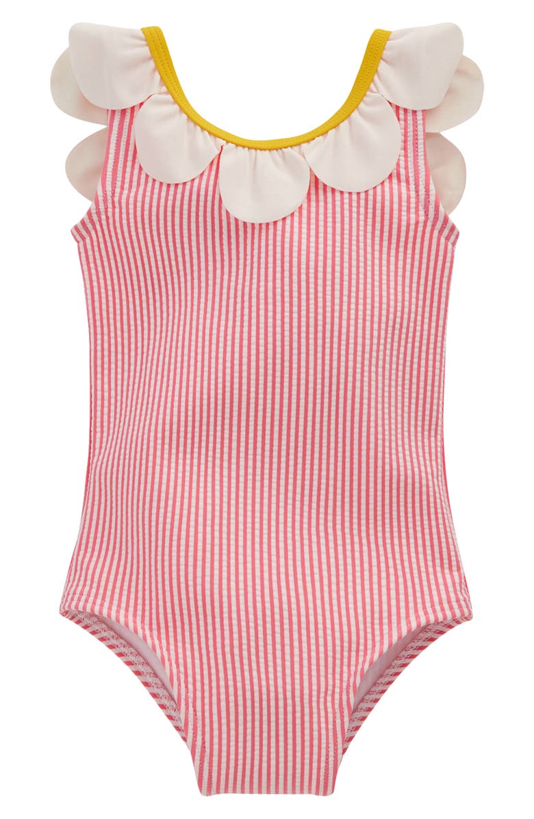 Mini Boden Novelty One-Piece Swimsuit, Main, color, Salmon Pink Flower