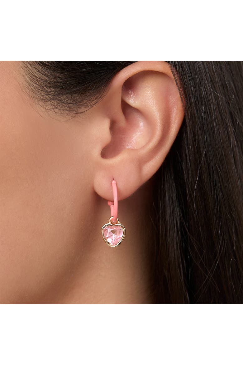 Minnie Mouse Pink Bow Charm Hoop Earring Set, 3 Charms and 1 Hoop, Alternate, color, Pink