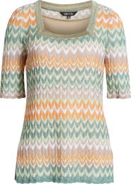 Misook Pointelle Zigzag Knit Tunic