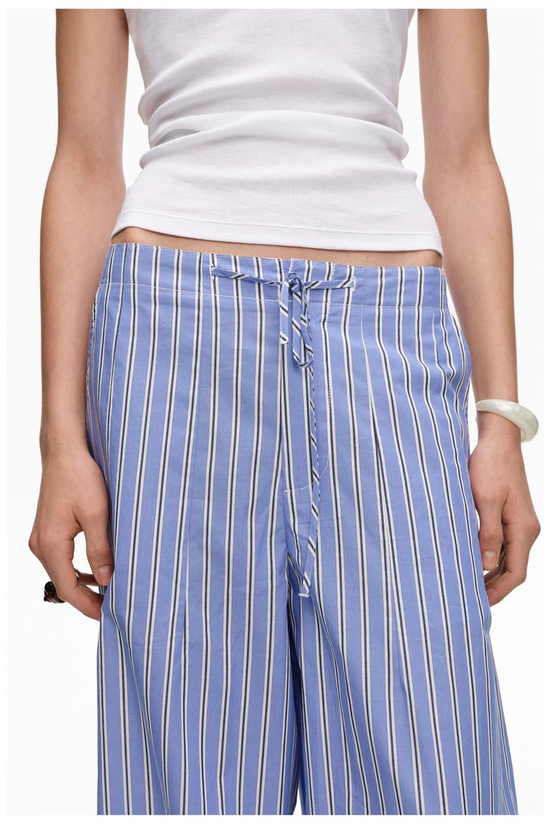 Striped Cotton Jogger Trousers, Alternate, color, BLUE