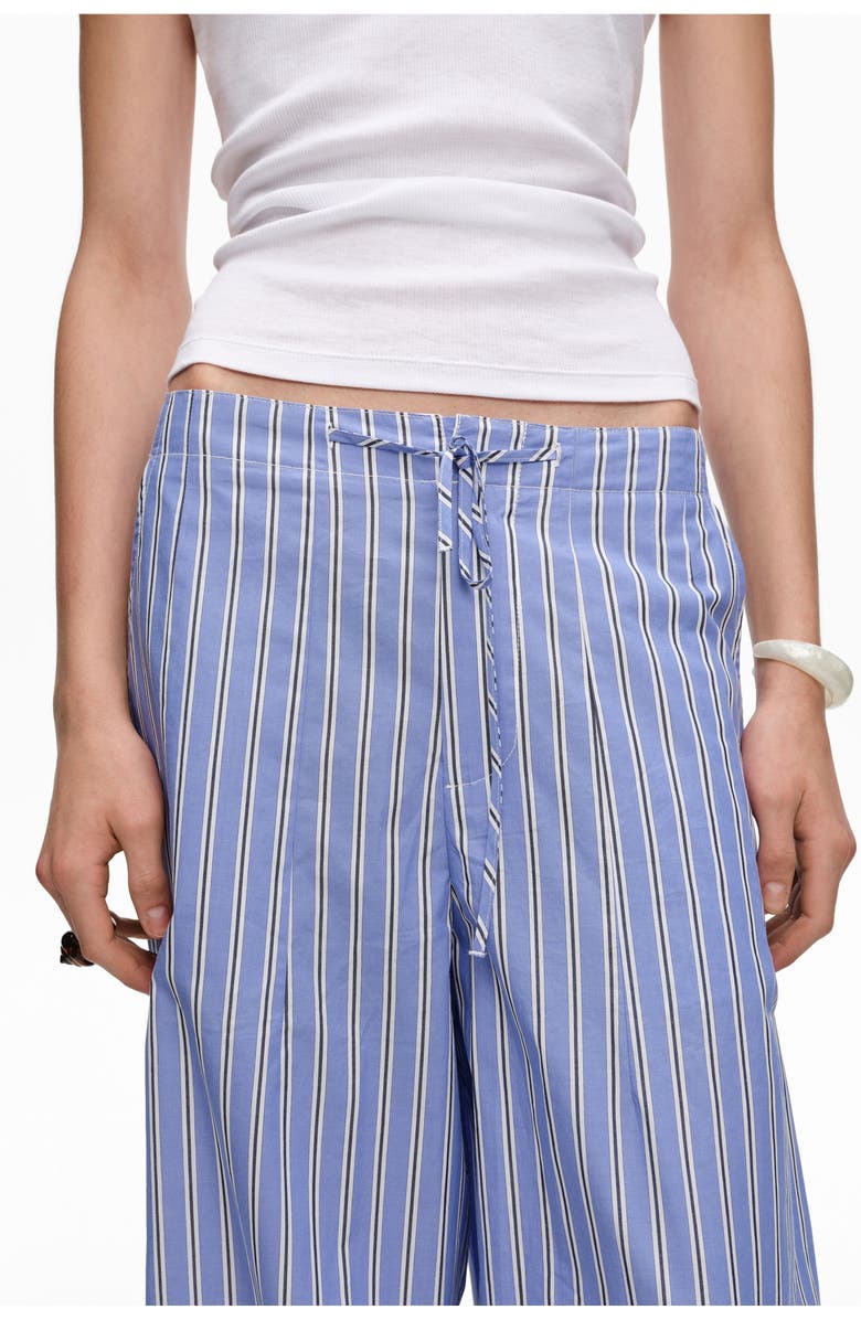 Bimba y Lola Striped Cotton Jogger Trousers, Alternate, color, Blue