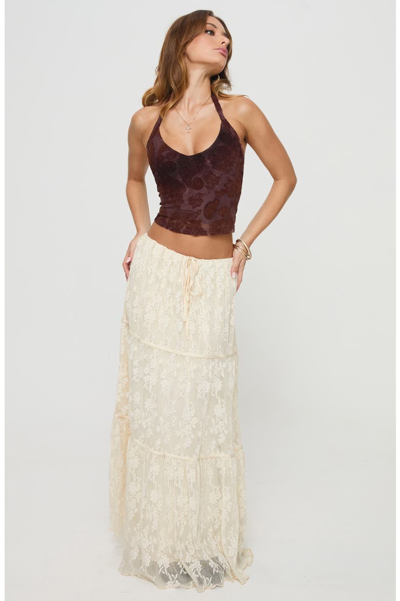 Zyraelyn Crop Halter Tank Top, Alternate, color, DARK RED