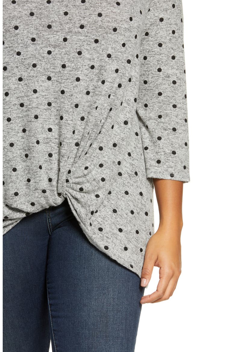 Gibson Twist Front Top, Alternate, color, HEATHER GREY DOT