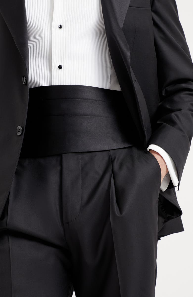 Brunello Cucinelli Cotton and silk satin cummerbund, Alternate, color, 