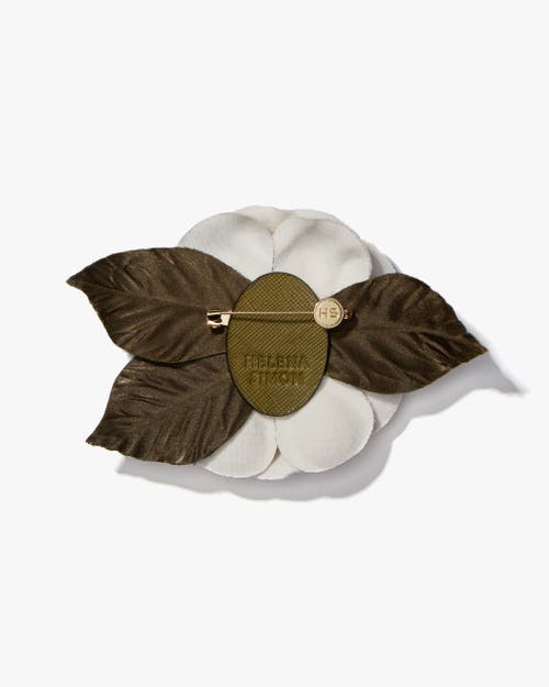 Helena Simon The Small White Gardenia Floral Brooch In White