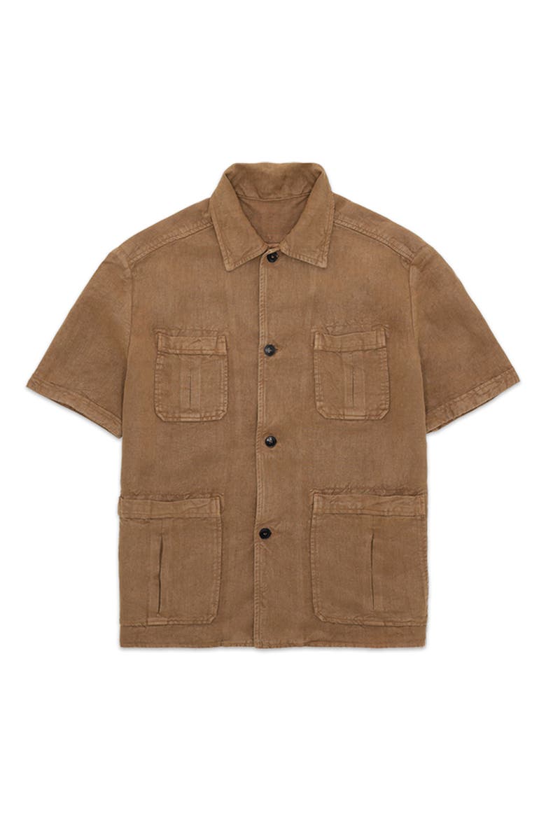 Bohem Linen Short Sleeve Shirt, Main, color, MOU