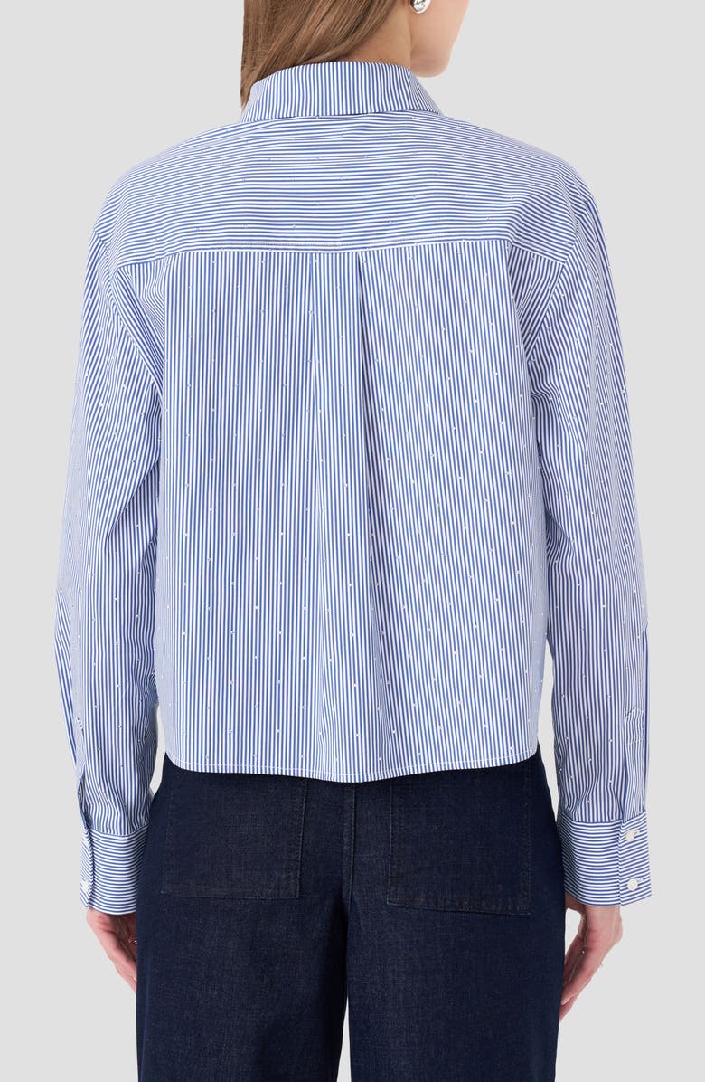 RM Rebecca Minkoff Boxy Stripe Button-Up Shirt, Alternate, color, Blue Stripe