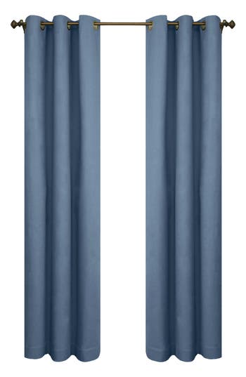 Outdoor Decor By Commonwealth Set Of 2 Cotton Curtain Panels In Blue