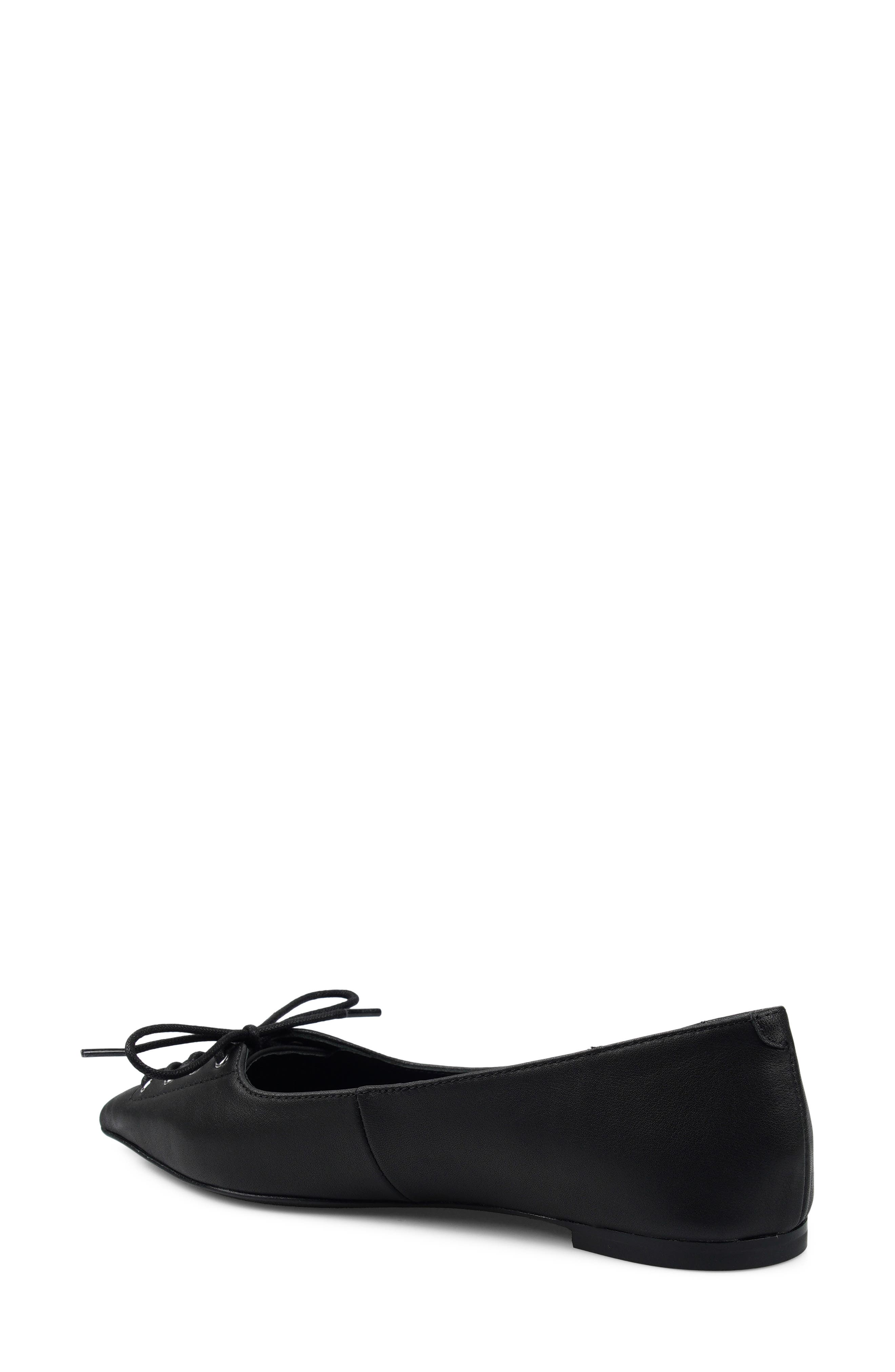Arreza Lace-Up Pointed Toe Flat, Alternate, color, BLACK